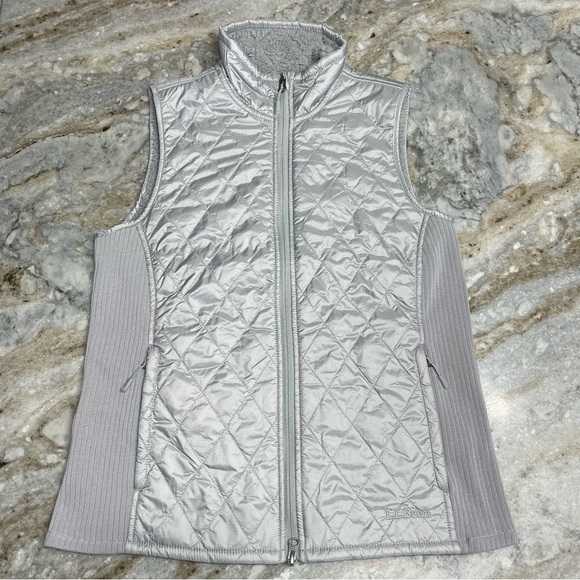 L.L. Bean Women's Fleece-Lined PrimaLoft Vest Gray Size Medium Regular - Picture 4 of 12
